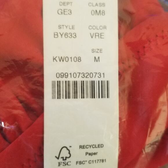 J Crew Womens Size Medium Halter Tie Back Bikini Top Red BY633 - Picture 4 of 4